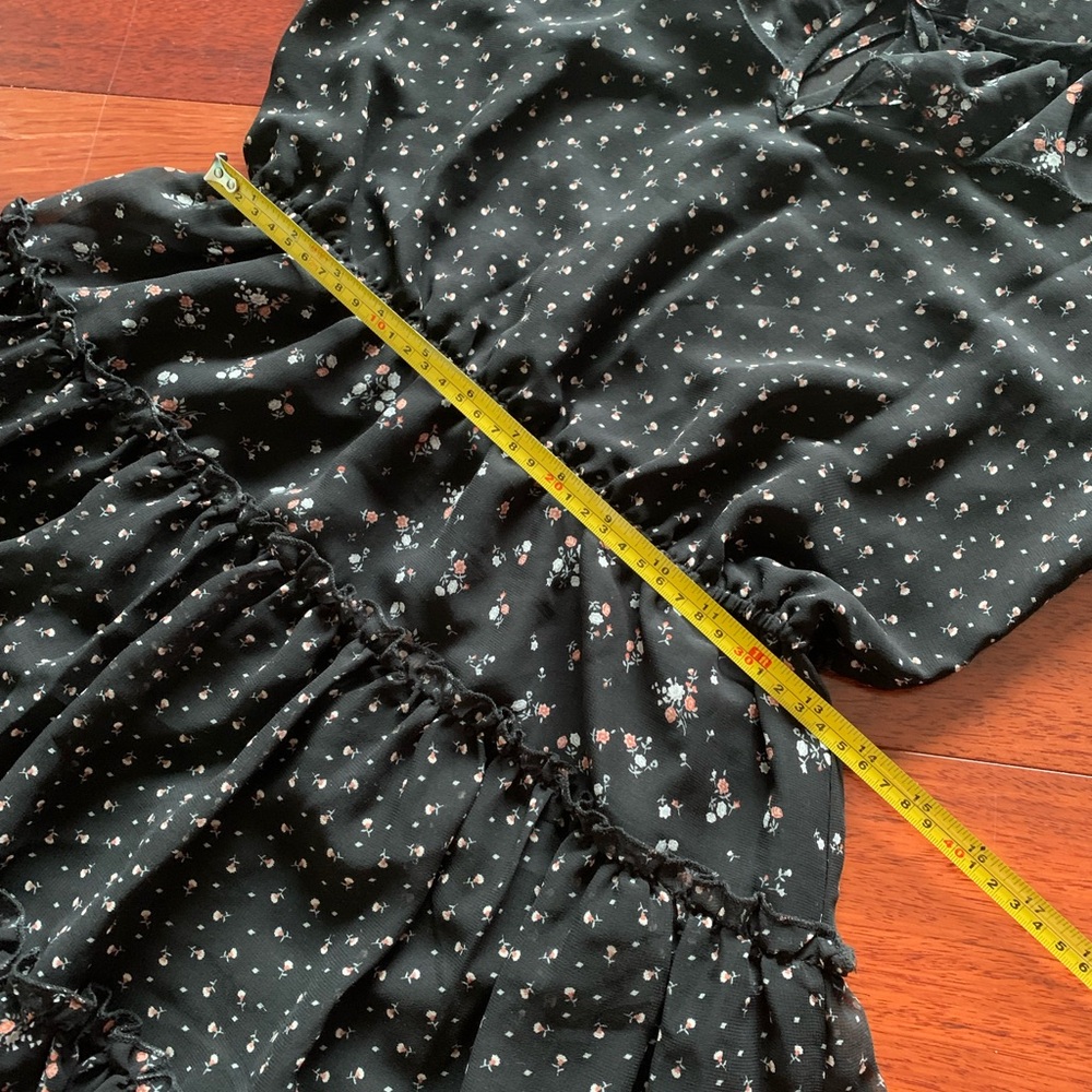 Black Floral Dress, Size M - Picture 7 of 13